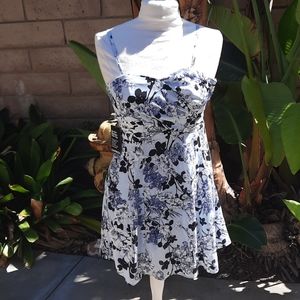 Express new 4 blue sweetheart neckline mini dress